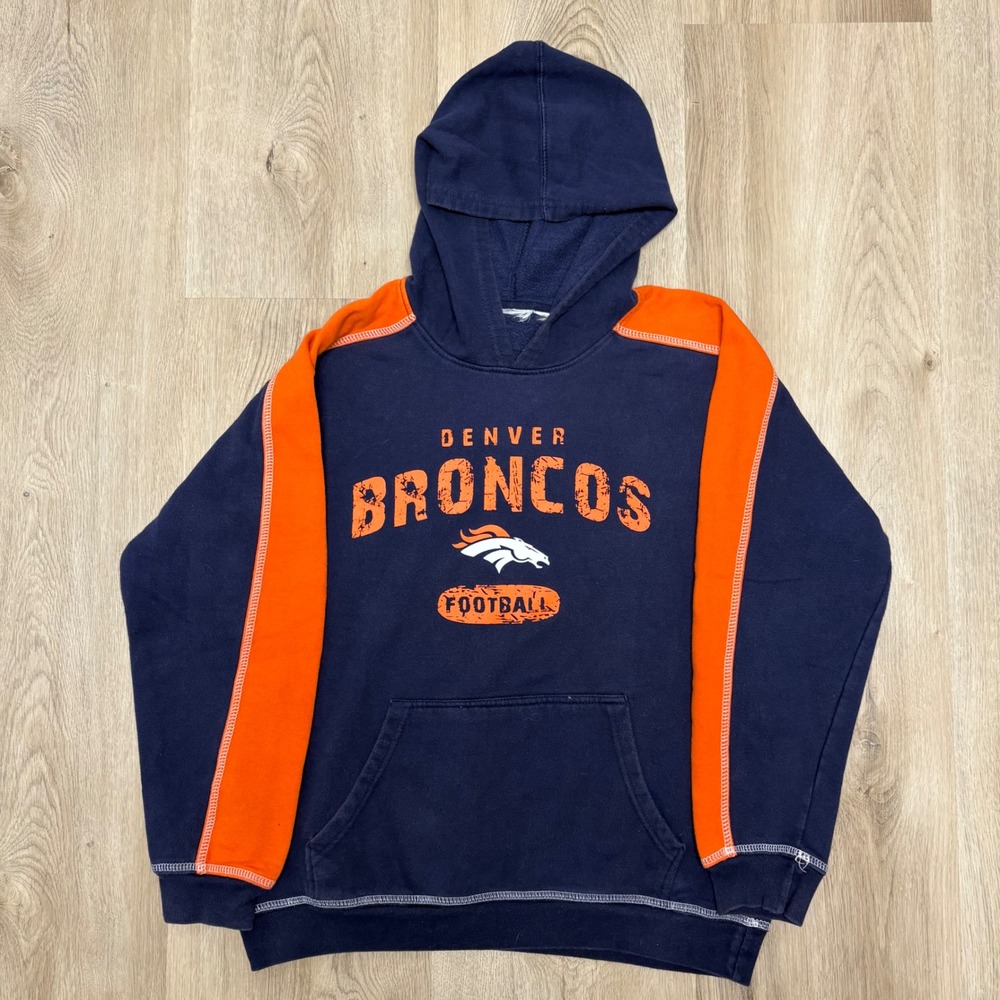 Vintage 90s Denver Broncos Two Toned Hoodie Size Women's Small
